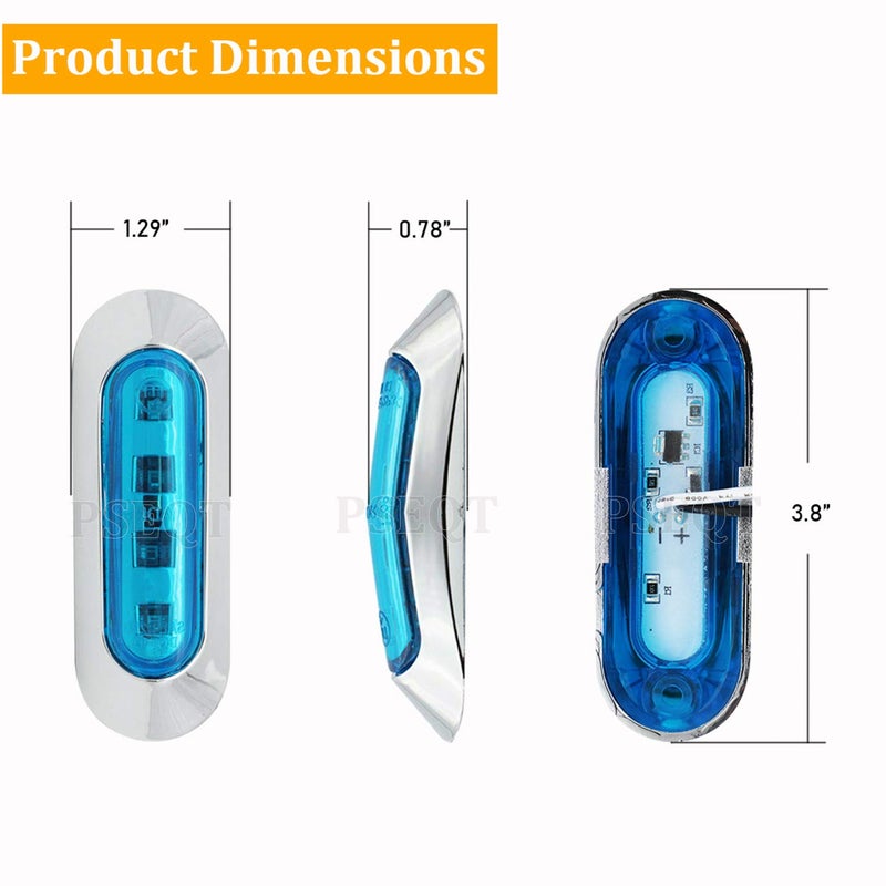 PSEQT 3.8'' Waterproof Boat Marine LED Lights Courtesy Interior Deck Light Navigation Transom Stern Cabin Lighting for Pontoon Fishing Boat Kayak Sailboat Bass Boats Vessel 12V 24V (Blue 4Pcs) - Image 4